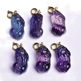 Rainbow Fluorite Pixiu Crystal Pendant Carved Figurine Gift