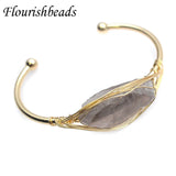 Quartz Crystal Cuff Bangle Wire Wrap Bracelet Jewelry