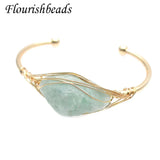 Quartz Crystal Cuff Bangle Wire Wrap Bracelet Jewelry