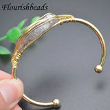 Quartz Crystal Cuff Bangle Wire Wrap Bracelet Jewelry