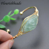Quartz Crystal Cuff Bangle Wire Wrap Bracelet Jewelry