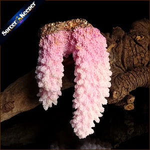 Raw Pink Coral Pendant Necklace Druzy Drusy Elestial Skeletal Cluster Specimen