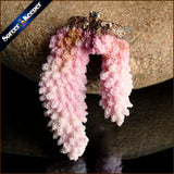 Raw Pink Coral Pendant Necklace Druzy Drusy Elestial Skeletal Cluster Specimen
