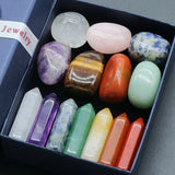 Natural Stone Seven Chakra Hexagonal Prism Irregular Shape Charms