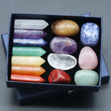 Natural Stone Seven Chakra Hexagonal Prism Irregular Shape Charms