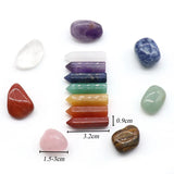 Natural Stone Seven Chakra Hexagonal Prism Irregular Shape Charms