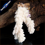 Raw Coral Pendant Necklace Druzy Elestial Specimen