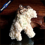 Natural Coral Pendant Necklace Druzy Drusy Cluster Specimen AA287
