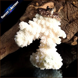 Coral Pendant Necklace Druzy Cluster Specimen