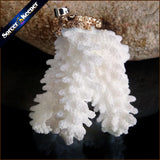 Raw Coral Pendant Necklace Druzy Cluster Specimen