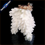 Raw Coral Pendant Necklace Druzy Cluster Specimen