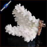 Raw Coral Pendant Necklace Druzy Cluster Specimen