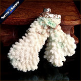 Raw Coral Pendant Necklace Druzy Elestial Specimen AA293