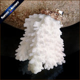 Raw Coral Pendant Necklace Druzy Cluster Specimen