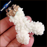 Raw Coral Pendant Necklace Druzy Drusy Elestial Skeletal Cluster Specimen AA359