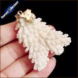 Raw Coral Pendant Necklace Druzy Drusy Elestial Skeletal Cluster Specimen