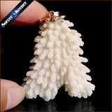 Raw Coral Pendant Necklace Druzy Drusy Elestial Skeletal Cluster Specimen