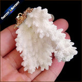 Raw Coral Pendant Necklace Druzy Cluster Specimen