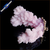 Raw Coral Pendant Necklace Druzy Drusy Elestial Cluster Specimen