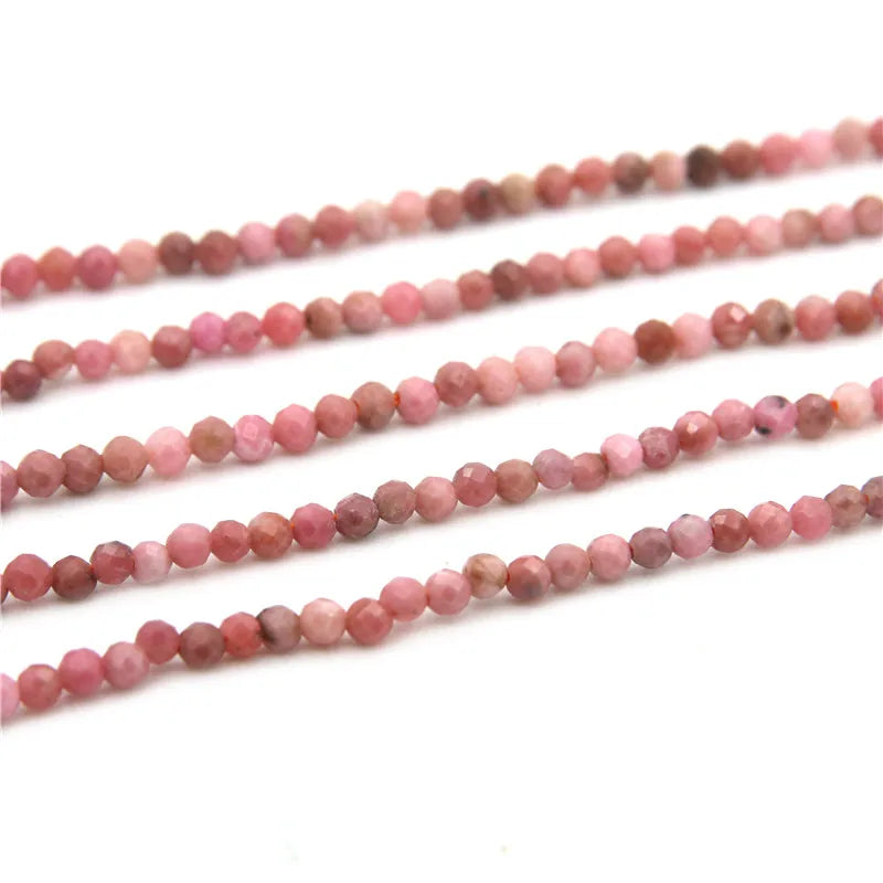 Natural Rhodochrosite Small Beads Faceted Round 2/3mm