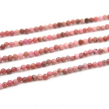 Natural Rhodochrosite Small Beads Faceted Round 2/3mm