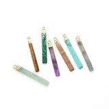 Natural Stone Bar Amethyst Pendant Charm Jewelry DIY