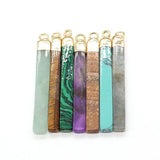 Natural Stone Bar Amethyst Pendant Charm Jewelry DIY