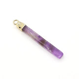 Natural Stone Bar Amethyst Pendant Charm Jewelry DIY