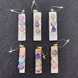 Natural Stone Rectangular Crystal Pendant 10-55mm Inlaid Charm