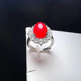 Red Agate Finger Ring Charm Rings Zircon Stone Rings
