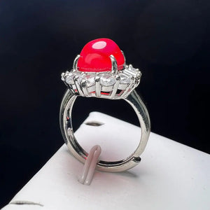 Red Agate Finger Ring Charm Rings Zircon Stone Rings