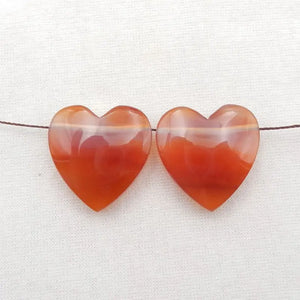 Red Agate Heart Shape Earring Bead 23x23x8mm Semiprecious Jewelry Women Earrings