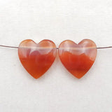 Red Agate Heart Shape Earring Bead 23x23x8mm Semiprecious Jewelry Women Earrings