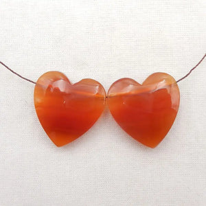 Red Agate Heart Shape Earring Bead 23x23x8mm Semiprecious Jewelry Women Earrings
