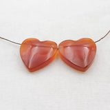 Red Agate Heart Shape Earring Bead 23x23x8mm Semiprecious Jewelry Women Earrings