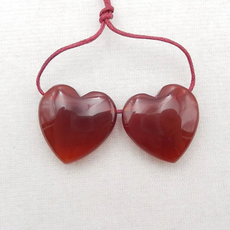 Red Agate Heart Shape Earring Beads 23x8mm 13g Women Earrings Accessories
