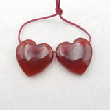 Red Agate Heart Shape Earring Beads 23x8mm 13g Women Earrings Accessories