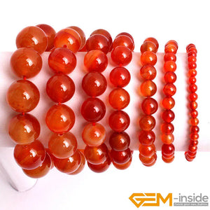Red Carnelian Bracelet For Women 7.5inch DIY Jewelry Stone Energy Healing