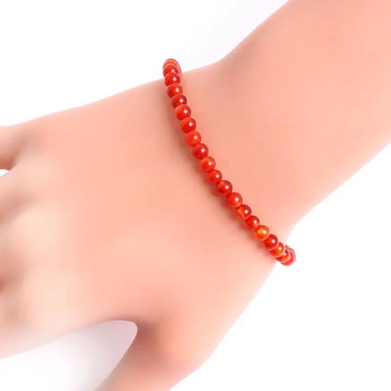 Red Carnelian Bracelet For Women 7.5inch DIY Jewelry Stone Energy Healing