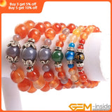 Red Carnelian Bracelet For Women 7.5inch DIY Jewelry Stone Energy Healing