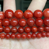 Red Coral Jades Beads for Jewelry Making, Round Loose Spacer Beads, 6-12mm, 15"