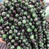 8mm Faceted Red Green Epidote Zoisite Beads for Jewelry Making