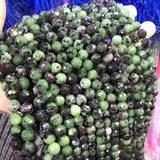8mm Faceted Red Green Epidote Zoisite Beads for Jewelry Making