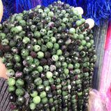 8mm Faceted Red Green Epidote Zoisite Beads for Jewelry Making