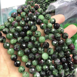 8mm Faceted Red Green Epidote Zoisite Beads for Jewelry Making