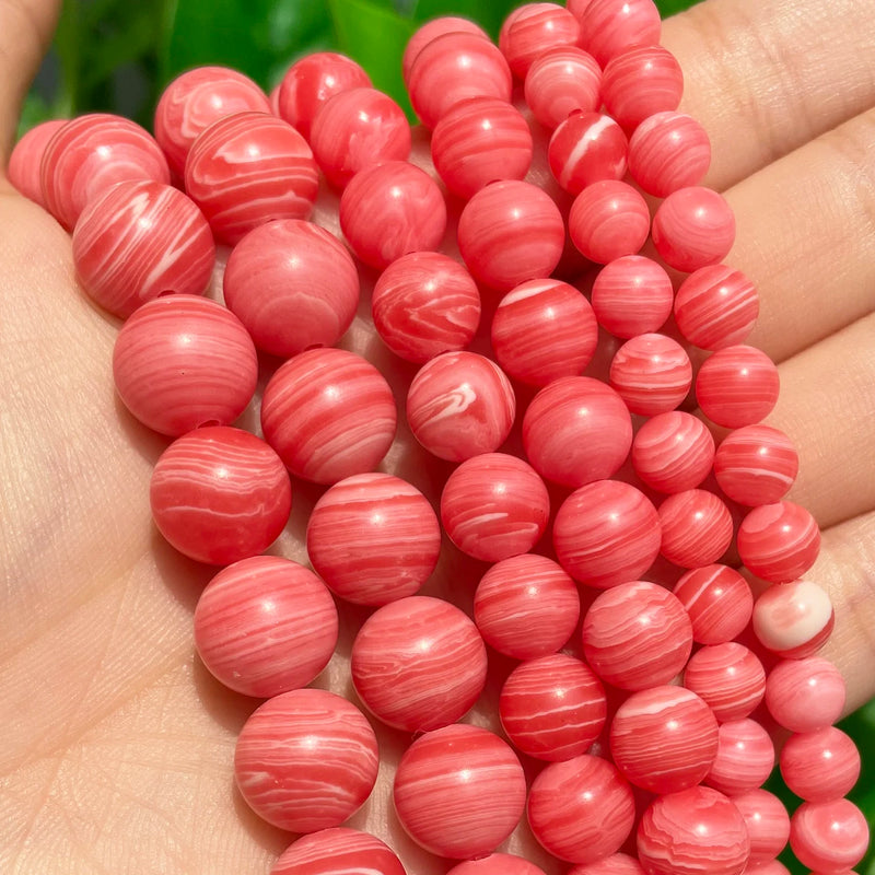 Red Lace Agate Rhodochrosite Spacer Beads 15'' 6 8 10mm