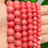 Red Lace Agate Rhodochrosite Spacer Beads 15'' 6 8 10mm