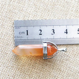 Natural Stone Red Pattern Agates Diy Hexagonal Cylindrical Pendant Necklace