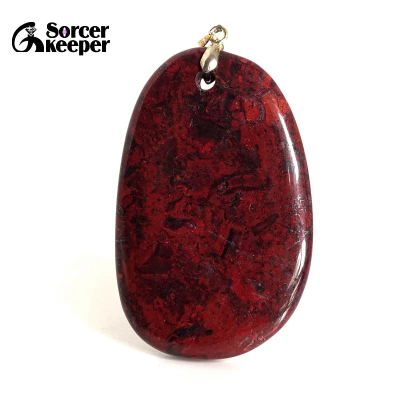 Red River Stone Vintage DIY Beads Pendant Charm Men's Necklace