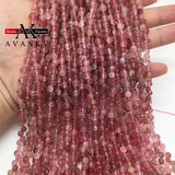 6MM Red Strawberry Crystal Beads Faceted Water Drop Spacer Beads